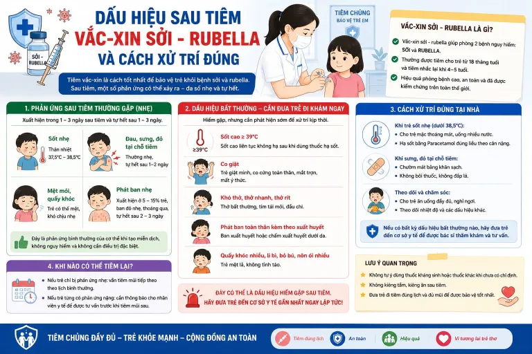 Xử trí đúng cách phản ứng sau tiêm vắc-xin sởi – rubella